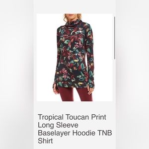 Tropical Toucan Print Long Sleeve Baselayer Hoodie TNB Shirt